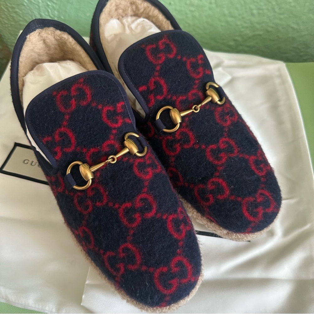 NIB Gucci Fria GG Horsebit Espadrille Loafer Blue Unisex Sz 40+ 40.5 - Picture 6 of 12